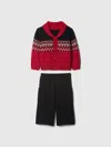 Gap Baby Fair Isle Shawl Cardigan Set In Modern Red
