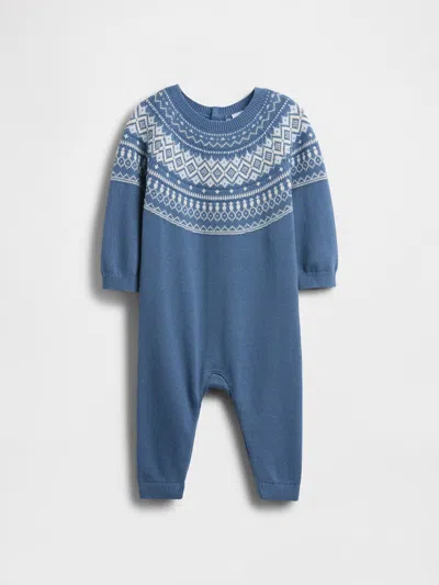 Gap Kids' Baby Fair Isle Sweater One-piece In Blue
