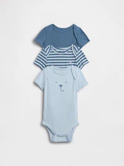 Gap Baby First Favorites Bodysuit (3-pack) In Blue