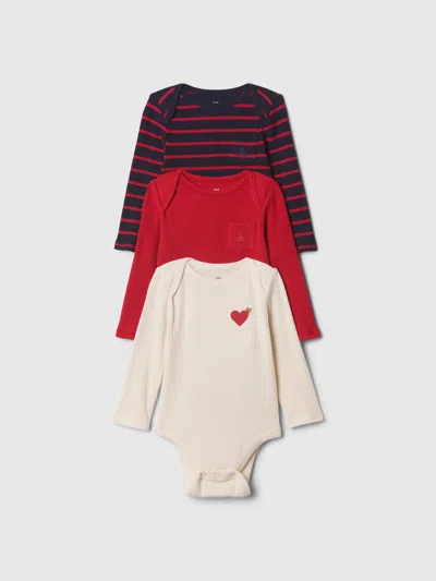 Gap Kids' Baby First Favorites Bodysuit (3-pack) In Modern Red