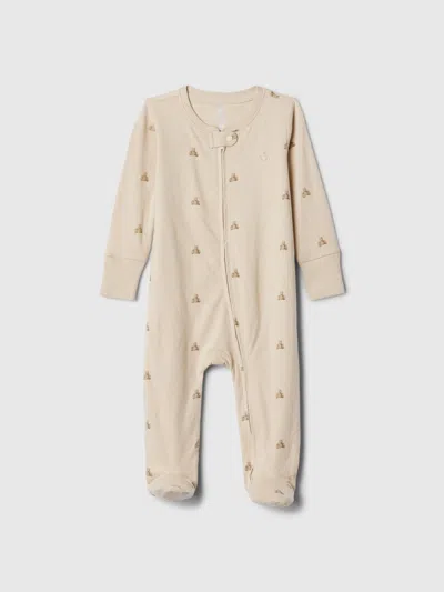 Gap Baby First Favorites Footed One-piece In Bear Print