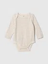 Gap Baby First Favorites Organic Cotton Bear Bodysuit In Bedrock Beige Stripe