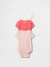 Gap Baby First Favorites Organic Cotton Bodysuit (3-pack) In Bunny Pink