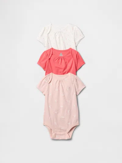 Gap Kids' Baby First Favorites Organic Cotton Bodysuit (3-pack) In Bunny Pink