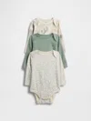 Gap Baby First Favorites Organic Cotton Bodysuit (3-pack) In Green