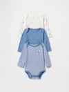 Gap Baby First Favorites Organic Cotton Bodysuit (3-pack) In Soft Cornflower Blue