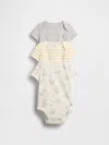 Gap Baby First Favorites Organic Cotton Bodysuit (3-pack) In White