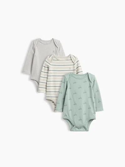 Gap Baby First Favorites Organic Cotton Bodysuit (3-pack) In Sage Green