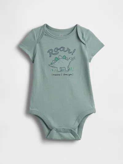 Gap Kids' Baby First Favorites Organic Cotton Bodysuit In Green