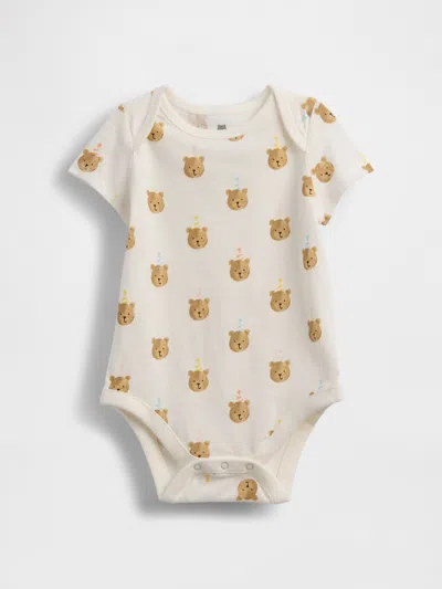 Gap Kids' Baby First Favorites Organic Cotton Brannan Bear Bodysuit In Neutral