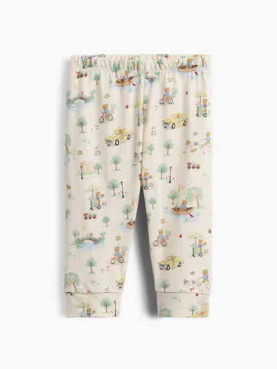Gap Baby First Favorites Organic Cotton Brannan Bear Toile Pull-on Pants In Multi