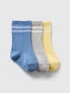 Gap Baby First Favorites Crew Socks (3-pack) In Quiet Blue