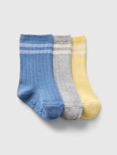 Gap Kids' Baby First Favorites Crew Socks (3-pack) In Quiet Blue
