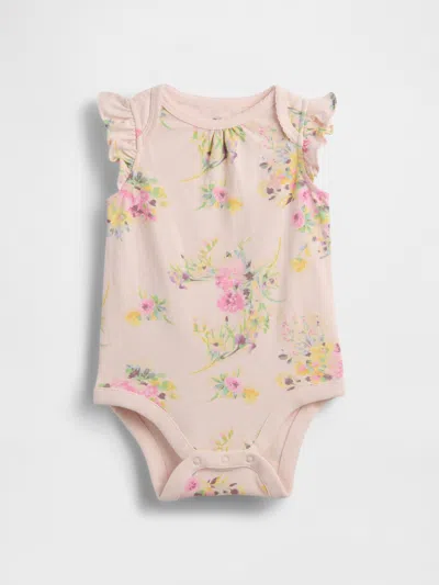 Gap Baby First Favorites Organic Cotton Flutter-sleeve Bodysuit In Multi