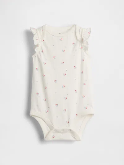 Gap Baby First Favorites Organic Cotton Flutter-sleeve Bodysuit In White
