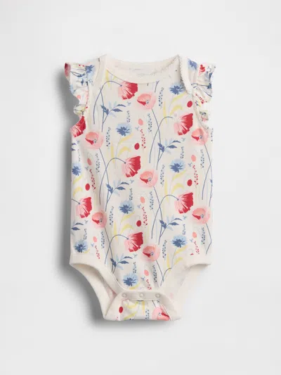 Gap Baby First Favorites Organic Cotton Flutter-sleeve Bodysuit In White
