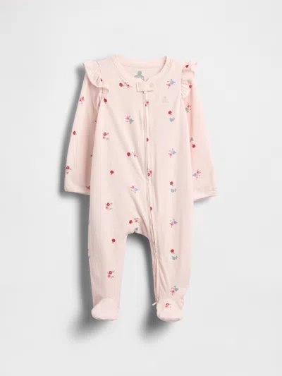 Gap Kids' Baby First Favorites Organic Cotton Footed One-piece In Pink