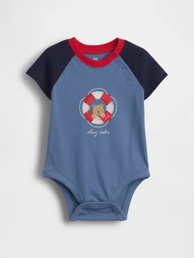 Gap Kids' Baby First Favorites Organic Cotton Graphic Bodysuit In Blue