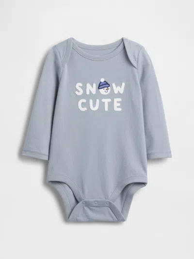 Gap Kids' Baby First Favorites Organic Cotton Graphic Bodysuit In Gray
