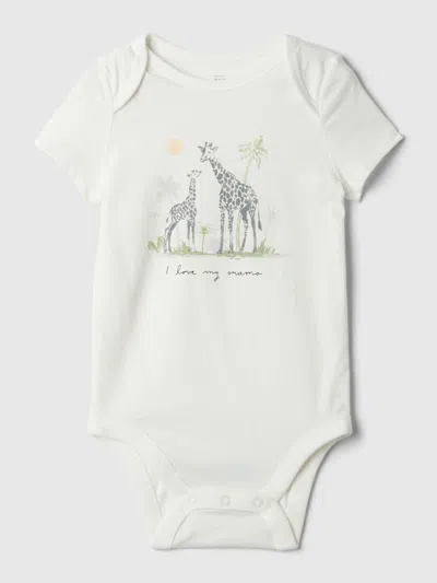 Gap Kids' Baby First Favorites Organic Cotton Graphic Bodysuit In New Off White Mom