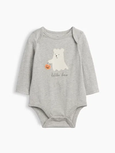 Gap Baby First Favorites Organic Cotton Halloween Bear Bodysuit In Grey