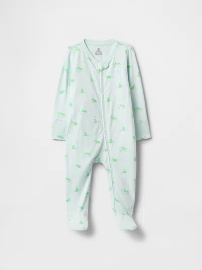 Gap Baby First Favorites Organic Cotton One-piece In Tree Frog Green