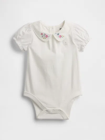 Gap Baby First Favorites Organic Cotton Peter Pan Bodysuit In White