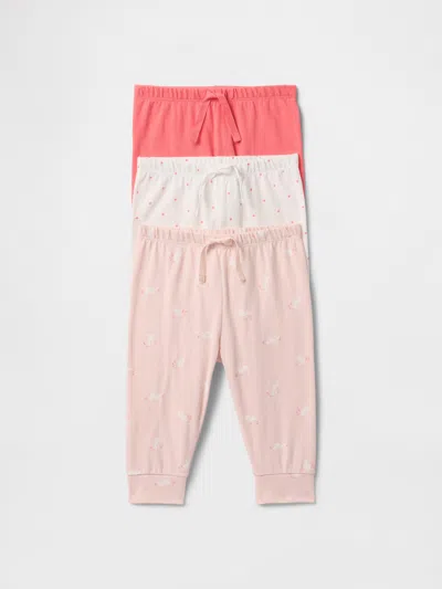 Gap Baby First Favorites Organic Cotton Pull-on Pants (3-pack) In Bunny