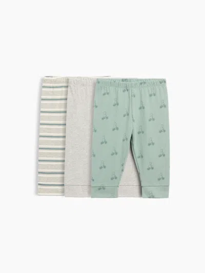 Gap Baby First Favorites Organic Cotton Pull-on Pants (3-pack) In Sage Green