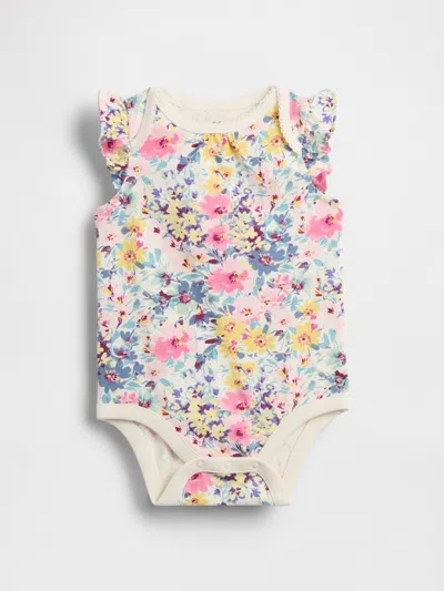 Gap Baby First Favorites Organic Cotton Ruffle Bodysuit In White