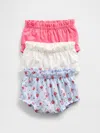 Gap Baby First Favorites Organic Cotton Ruffle Shorts (3-pack) In Serene Blue Floral