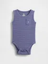 Gap Baby First Favorites Pocket Tank Bodysuit In Navy Stripe