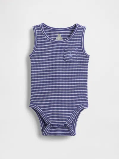 Gap Kids' Baby First Favorites Pocket Tank Bodysuit In Navy Stripe