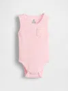Gap Baby First Favorites Pocket Tank Bodysuit In Pink Stripe