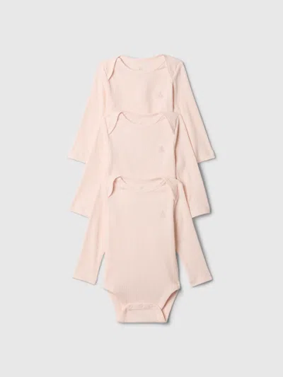 Gap Kids' Baby First Favorites Rib Bodysuit (3-pack) In Barely Pink