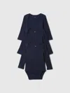 Gap Baby First Favorites Rib Bodysuit (3-pack) In Dark Night Blue