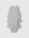 Gap Baby First Favorites Rib Bodysuit (3-pack) In Grey