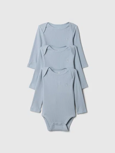 Gap Kids' Baby First Favorites Rib Bodysuit (3-pack) In New England Sky Blue