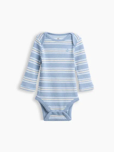 Gap Baby First Favorites Softspun Waffle Bodysuit In Blue Stripe
