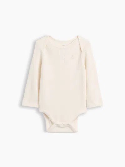Gap Baby First Favorites Softspun Waffle Bodysuit In Ivory Frost