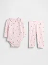 Gap Baby First Favorites Supima® Cotton Bodysuit Outfit Set In Pink