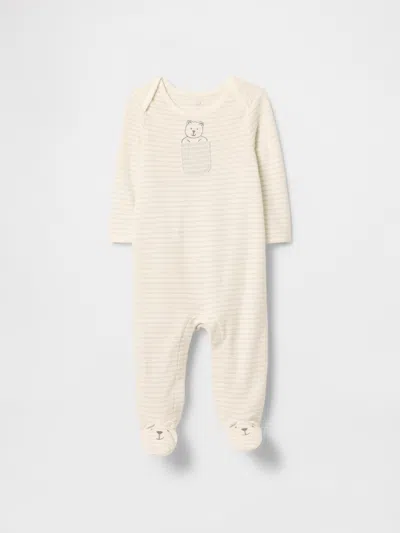 Gap Kids' Baby First Favorites Supima® Footed One-piece In Grey Stripe