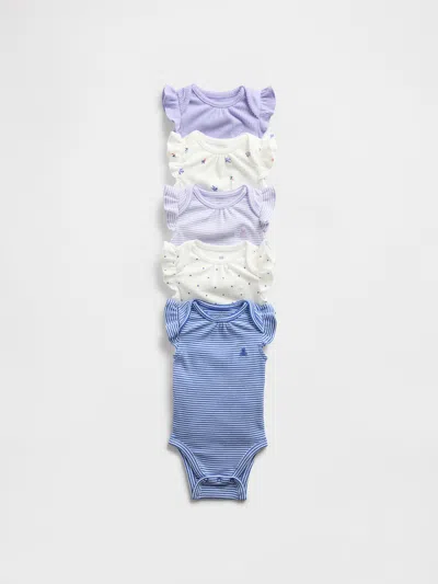 Gap Baby First Favorites Tinyrib Bodysuit (5-pack) In Purple