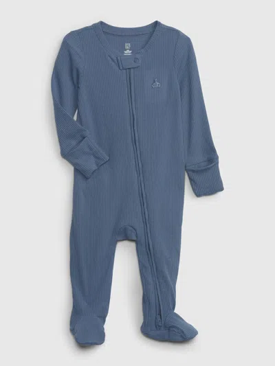 Gap Baby First Favorite Rib Footed One-piece In Bainbridge Blue