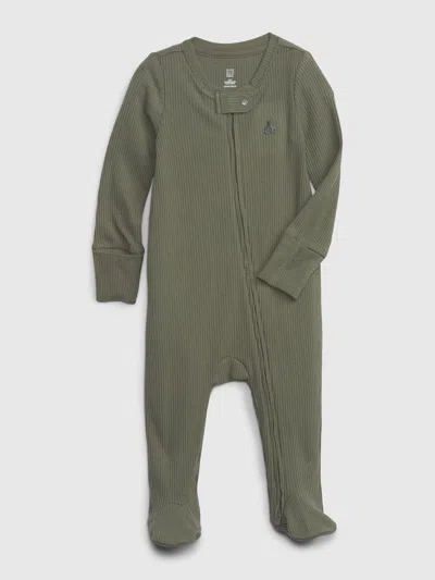 Gap Baby First Favorite Rib Footed One-piece In Green