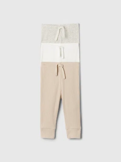 Gap Kids' Baby First Favorites Tinyrib Pants (3-pack) In Neutral Beige