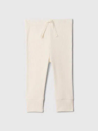 Gap Baby First Favorites Tinyrib Pants In Ivory Frost