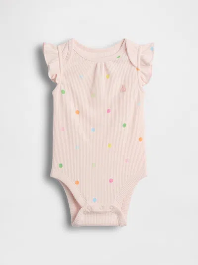 Gap Baby First Favorites Tinyrib Polka Dot Bodysuit In Pink