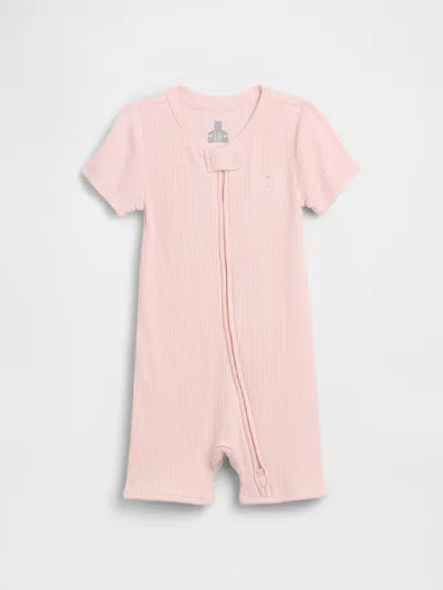Gap Kids' Baby First Favorites Tinyrib Shorty One-piece In Spring Pink