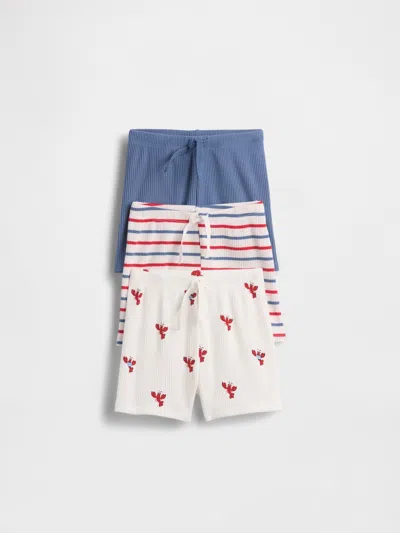 Gap Kids' Baby First Favorites Tinyrib Stripe Pull-on Shorts (3-pack)